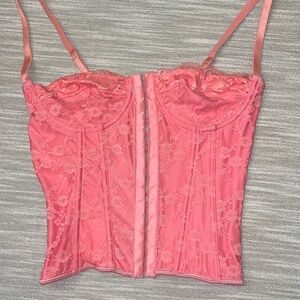 Pink lace corset
